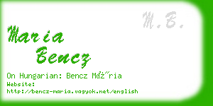 maria bencz business card